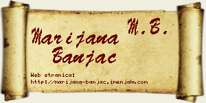 Marijana Banjac vizit kartica